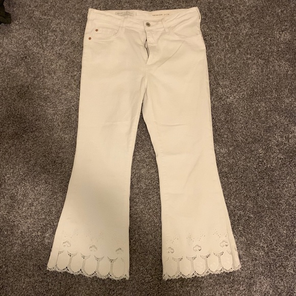 Pilcro and The Letterpress by Anthropologie High Rise Flare White Jeans - Picture 2 of 9